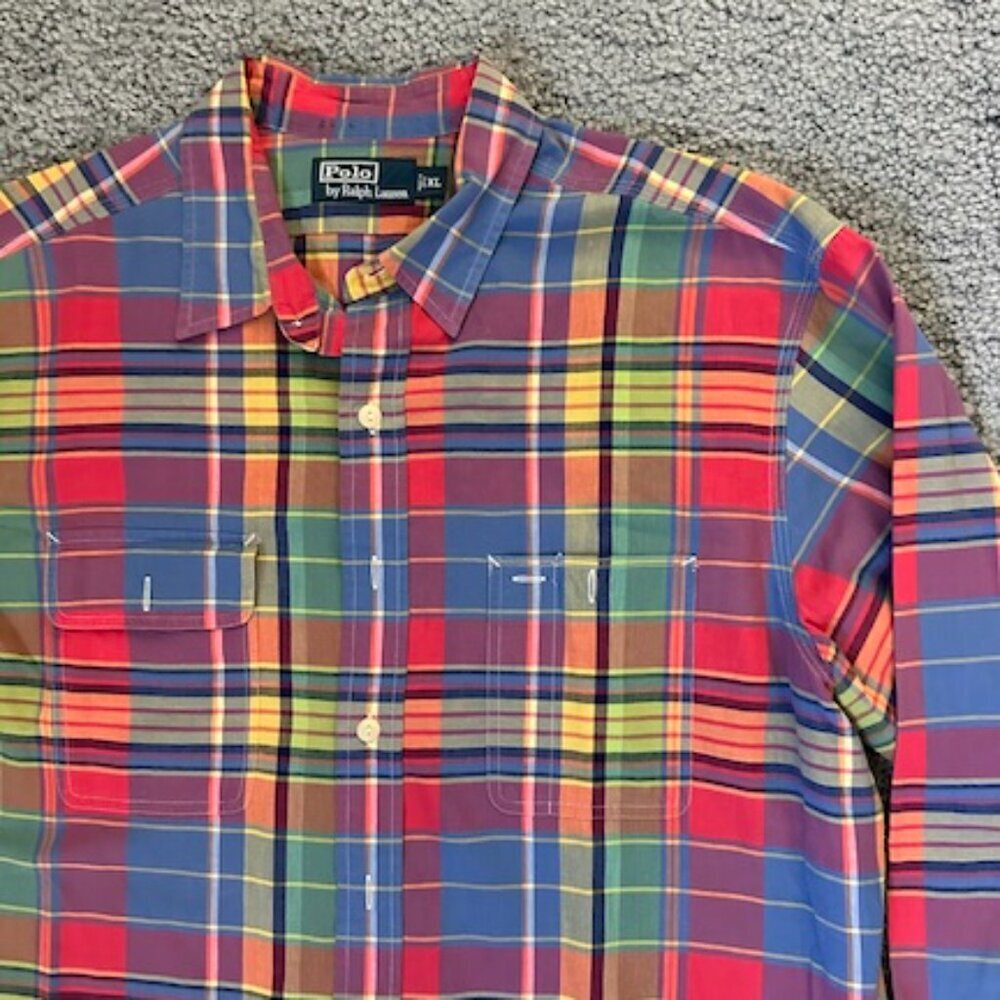Polo Ralph Lauren Men's Multicolor Plaid Long-Sleeved Shirt - Sz. XL - EUC - Picture 2 of 11